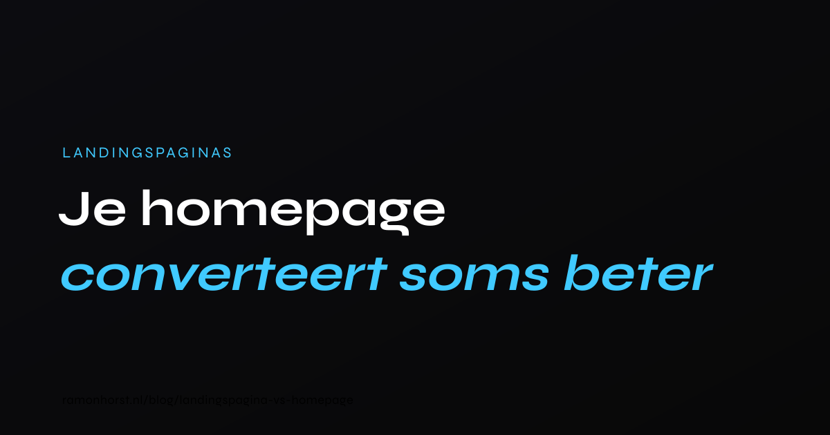 Landingspagina versus homepage: een besliskader voor de praktijk