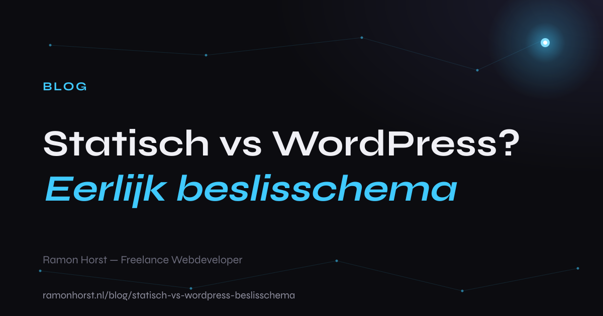 Stroomdiagram dat statisch HTML en WordPress vergelijkt voor kleine bedrijven &mdash; ramonhorst.nl