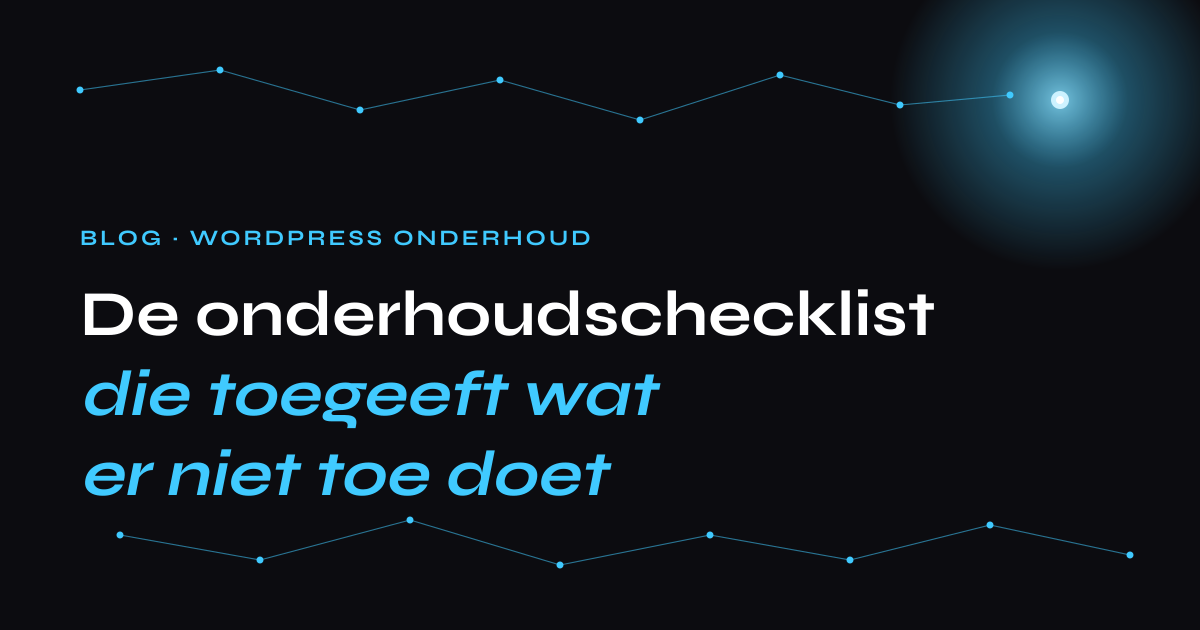 De onderhoudschecklist die toegeeft wat er niet toe doet